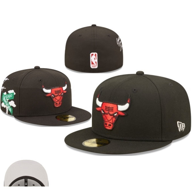 Chicago Bulls Black/Red NBA City Edition / Chicago Street Sign 59FIFTY Fitted