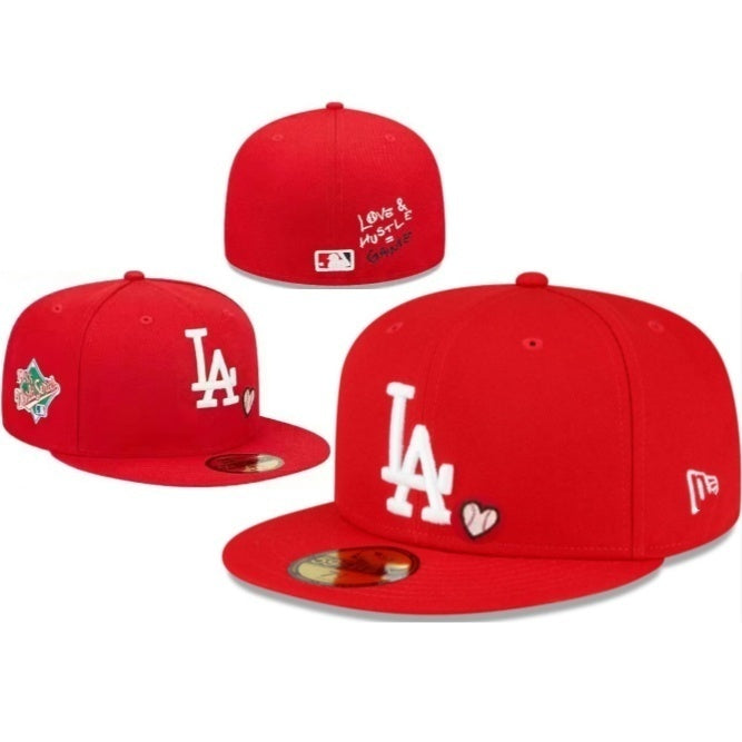 Los Angeles Dodgers Red/White Love & Hustle Game Edition 59FIFTY Fitted