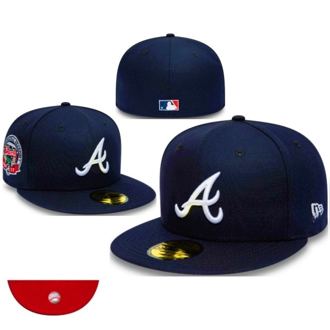 Atlanta Braves Navy/White patch Commemorative lateral identificado, 59FIFTY Fitted