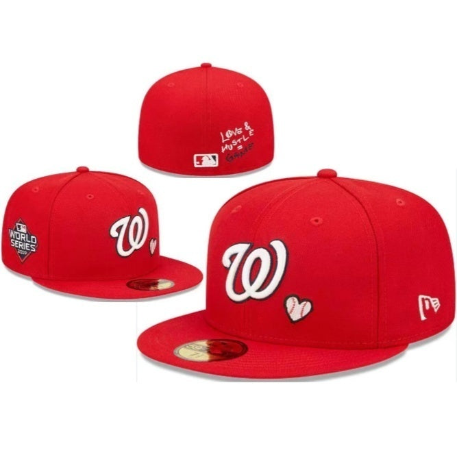 Washington Nationals Red/White Love & Hustle Game — Edition corações e 59FIFTY Fitted