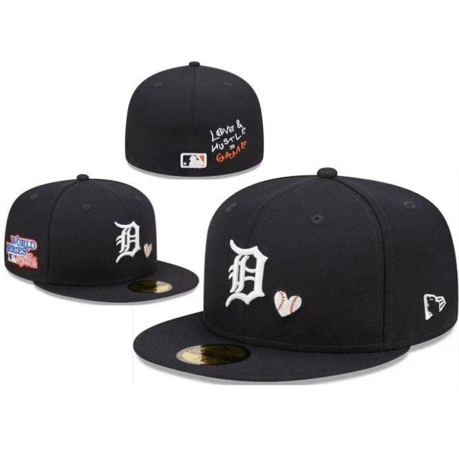 Detroit Tigers Black/White Love & Hustle Game 59FIFTY Fitted