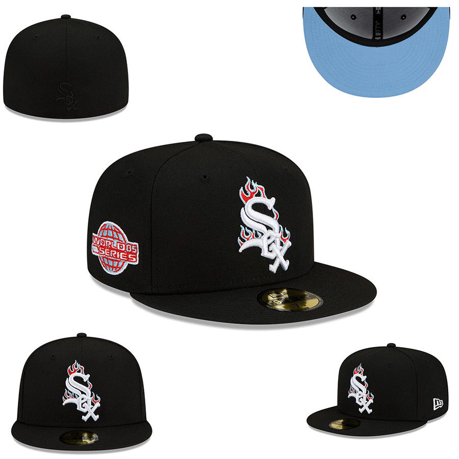 Chicago White Sox Black/White World Series - On Fire / Flames Edition 59FIFTY Fitted