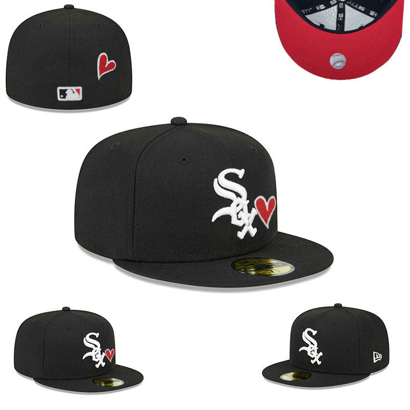 Chicago White Sox Black/White Valentine's Day / Heart Collection 59FIFTY Fitted