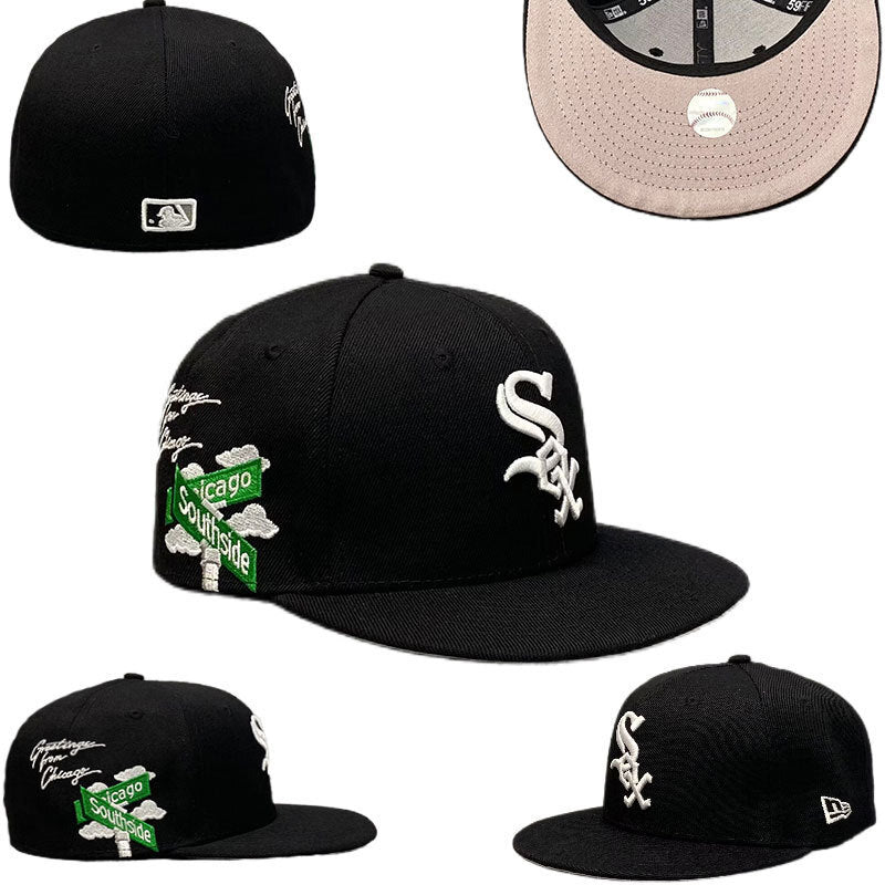 Chicago White Sox Black/White Chicago Southside - Greetings from Chicago 59FIFTY Fitted