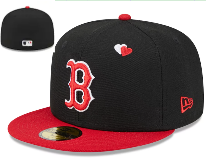 Boston Red Sox Black/Red Green UV Heart/Valentine Edition - Heart Embroidery 59FIFTY Fitted