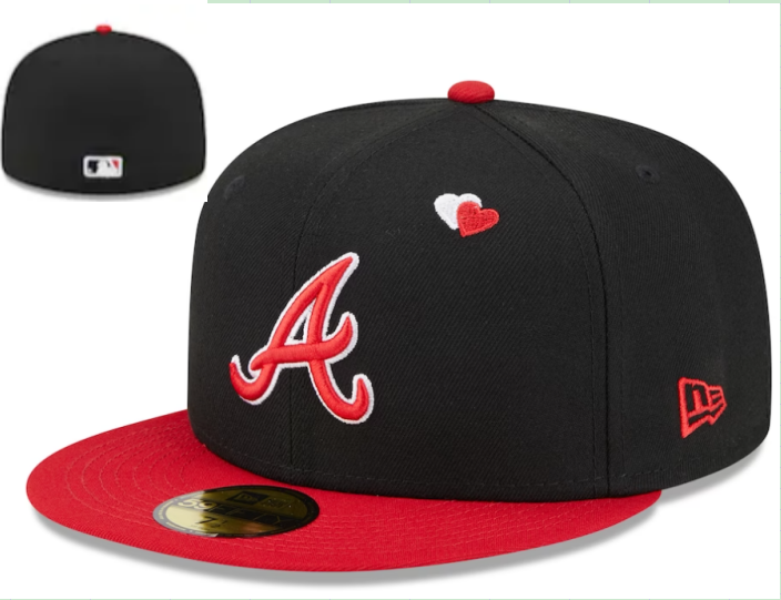 Atlanta Braves Black/Red Green UV Valentine's Day / Hearts Edition 59FIFTY Fitted