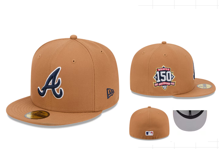 Atlanta Braves Caramel/Navy Atlanta Braves 150th Anniversary 59FIFTY Fitted