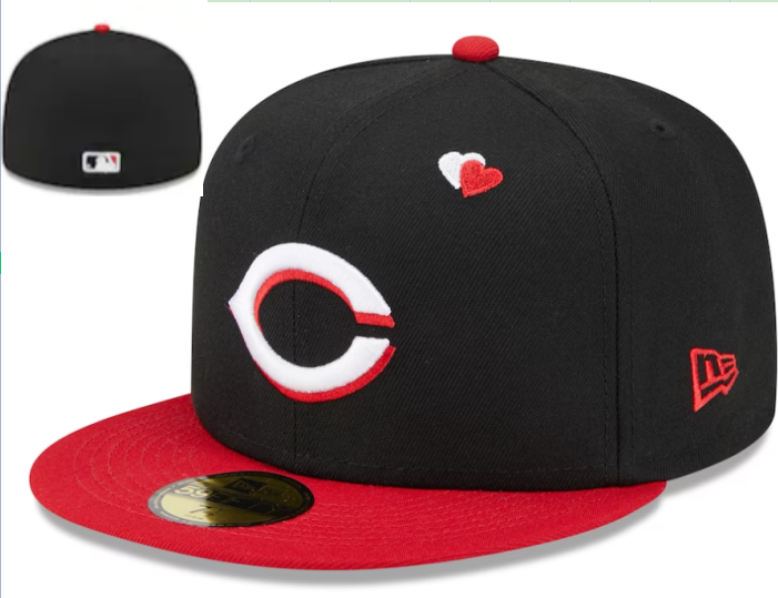 Cincinnati Reds Black/Red Green UV City Connect / Valentine's Day - corações 59FIFTY Fitted