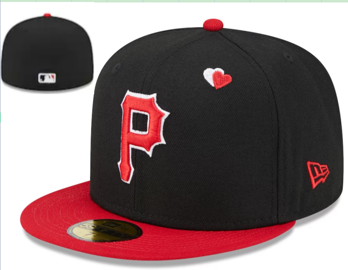 Pittsburgh Pirates Black/Red Green UV Valentine's Day / Heart Collection 59FIFTY Fitted