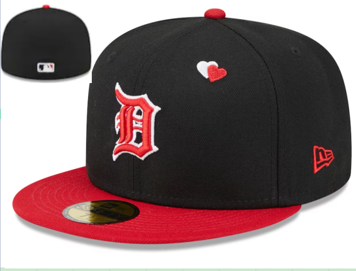 Detroit Tigers Black/Red Valentine's Day / Heart Collection — coração 59FIFTY Fitted