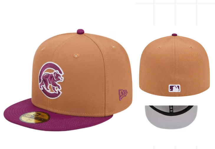 Chicago Cubs Light Orange (Tan/Wheat)/Purple/Burgundy 59FIFTY Fitted