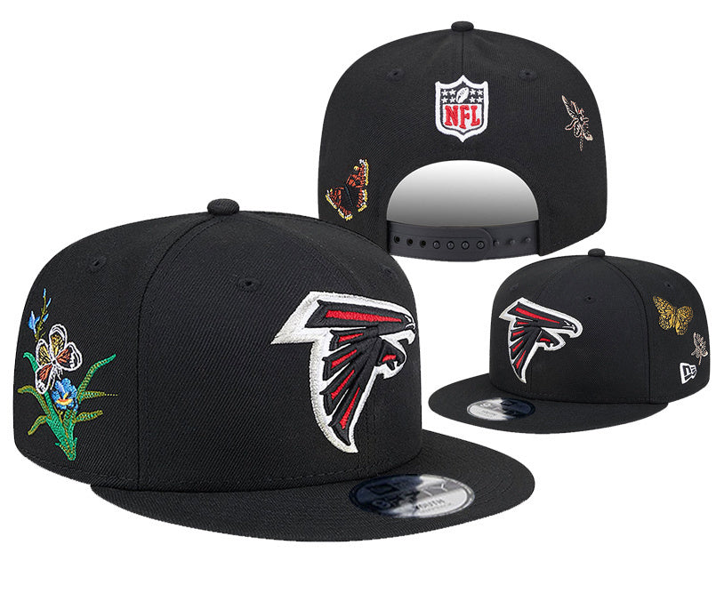 Atlanta Falcons Black/White NFL Floral/Nature Pack - Edition tema 9FIFTY Snapback