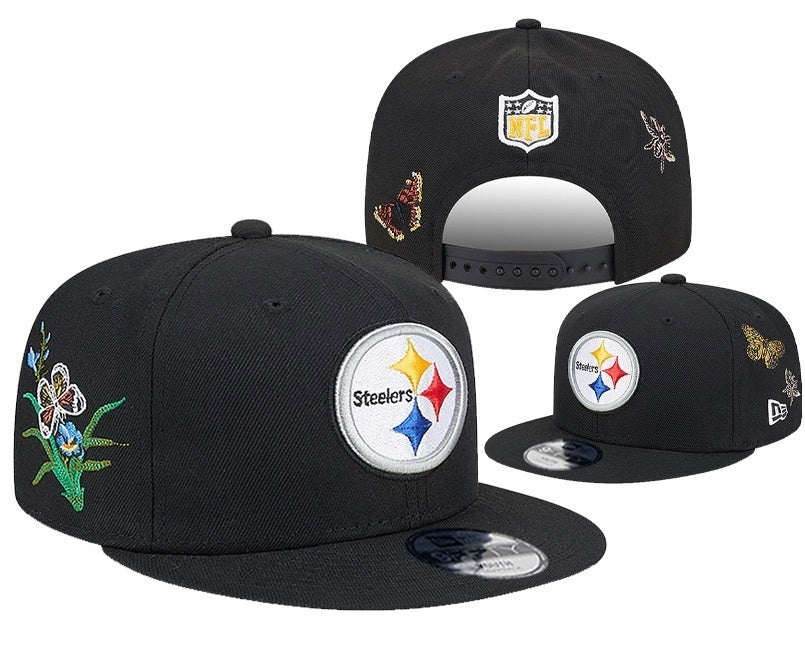 Pittsburgh Steelers Black NFL Floral/Nature Collection 9FIFTY Snapback