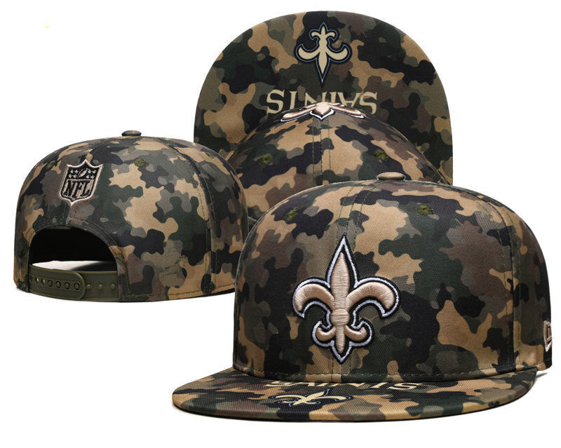 New Orleans Saints Military Green Camo/Gold Salute to Service/Military Appreciation Snapback