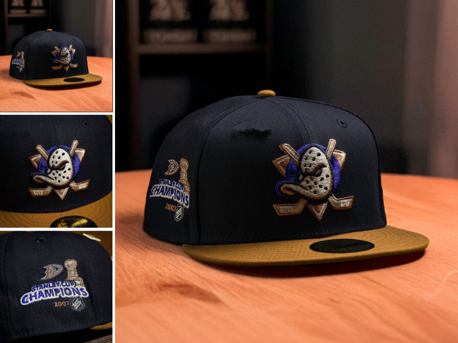 Anaheim Ducks Navy/Gold Anaheim Ducks Stanley Cup Champions 2007 59FIFTY Fitted