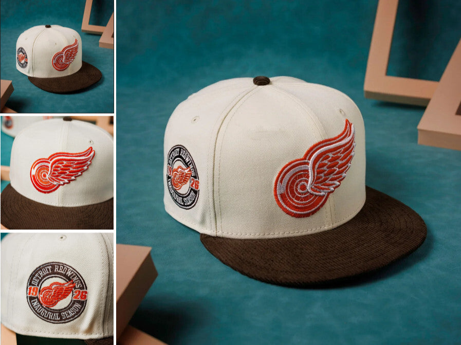 Detroit Red Wings Cream/Brown Detroit Red Wings 1926 Inaugural Season 59FIFTY Fitted