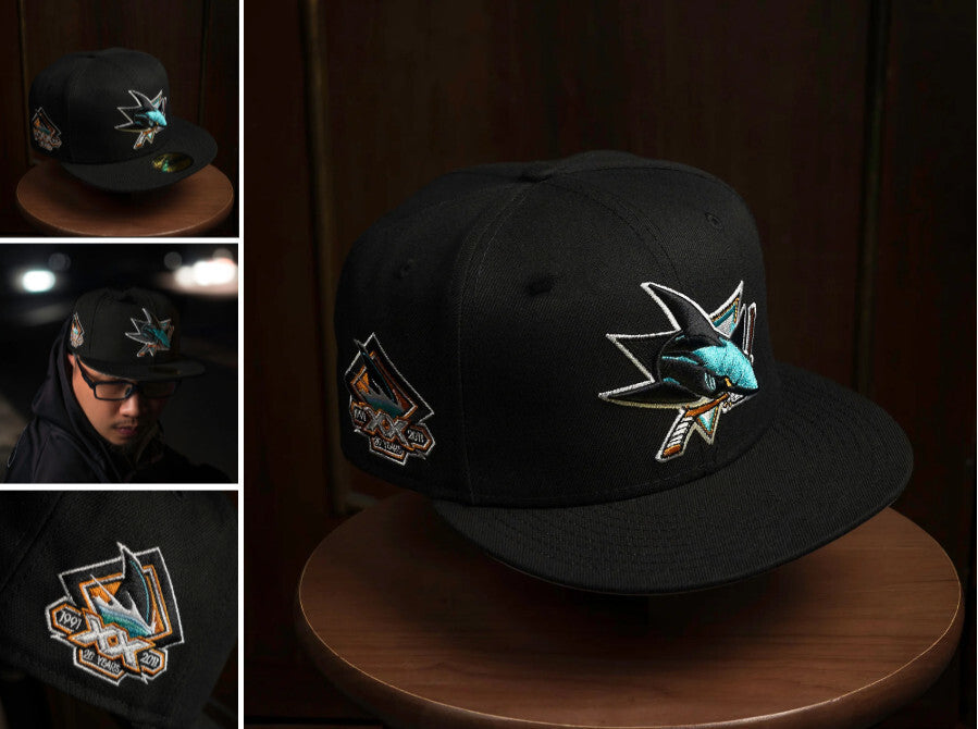 San Jose Sharks Black/Teal San Jose Sharks 20th Anniversary (1991-2019 59FIFTY Fitted