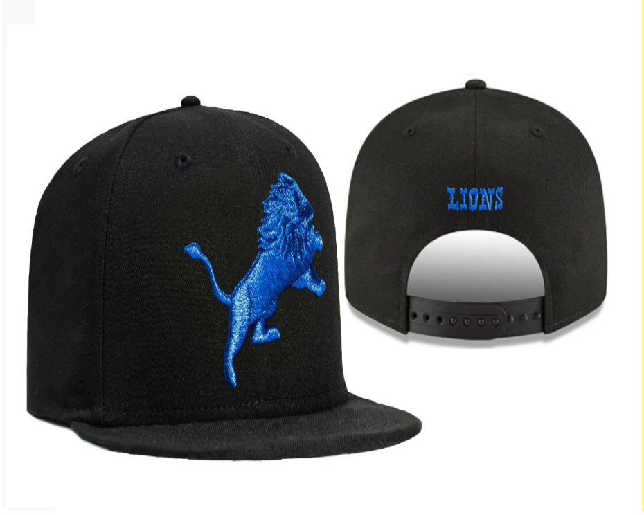 Detroit Lions Black/Royal Blue Snapback