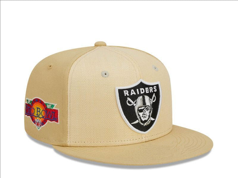 Las Vegas Raiders Beige/Black Pro Bowl Commemorative Edition 59FIFTY Fitted