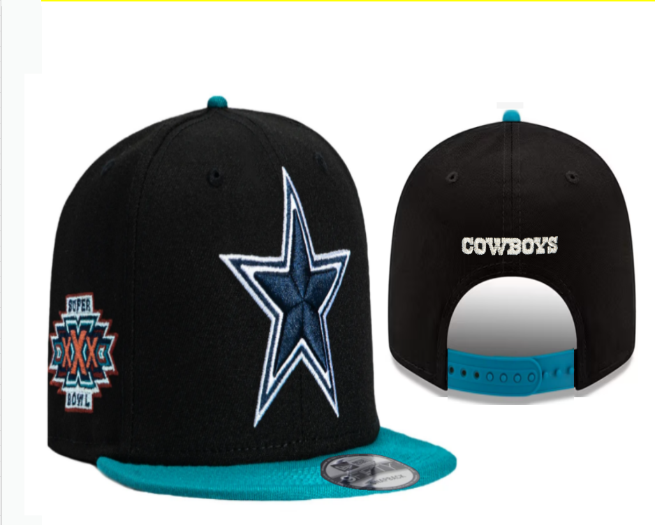 Dallas Cowboys Black/Teal Super Bowl XXX Commemorative 9FIFTY Snapback