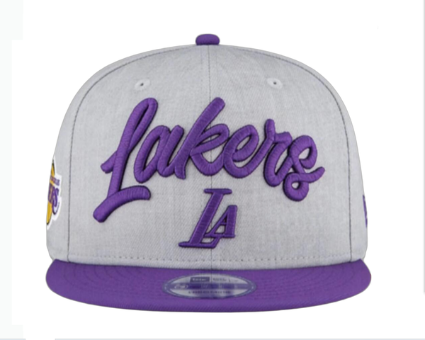 Los Angeles Lakers Heather Gray/Purple 9FIFTY Snapback