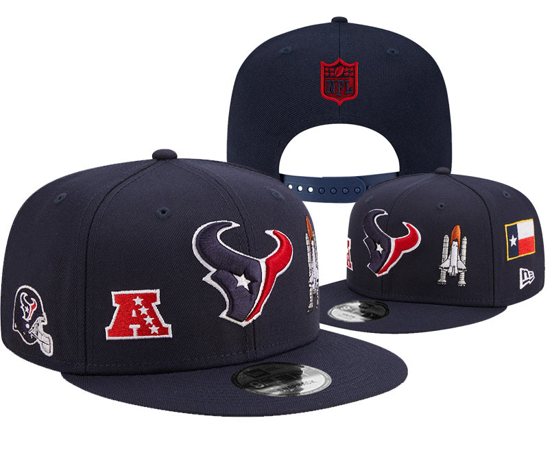 Houston Texans Navy/Red Houston Texans City/Identity Multi-Patch 9FIFTY Snapback