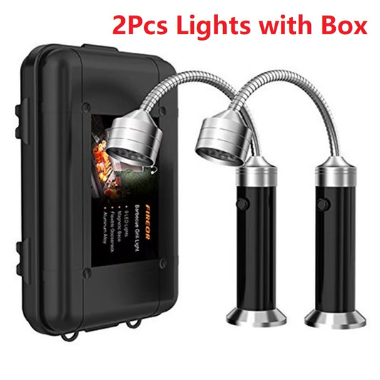 Double Head Grill Lights Heat Resistant Multifunctional Night Fishing LED Lamp for BBQ Super-Bright Flexible Portable Rotatable