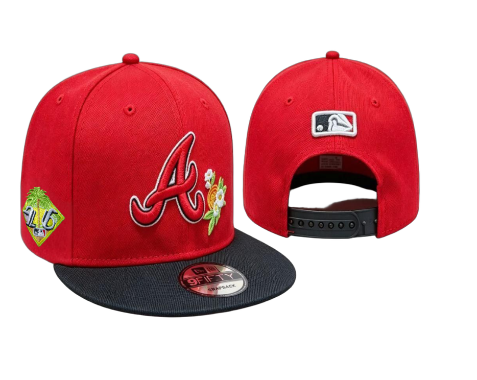 Atlanta Braves Red/Black City Connect/Edition floral Atlanta 9FIFTY Snapback