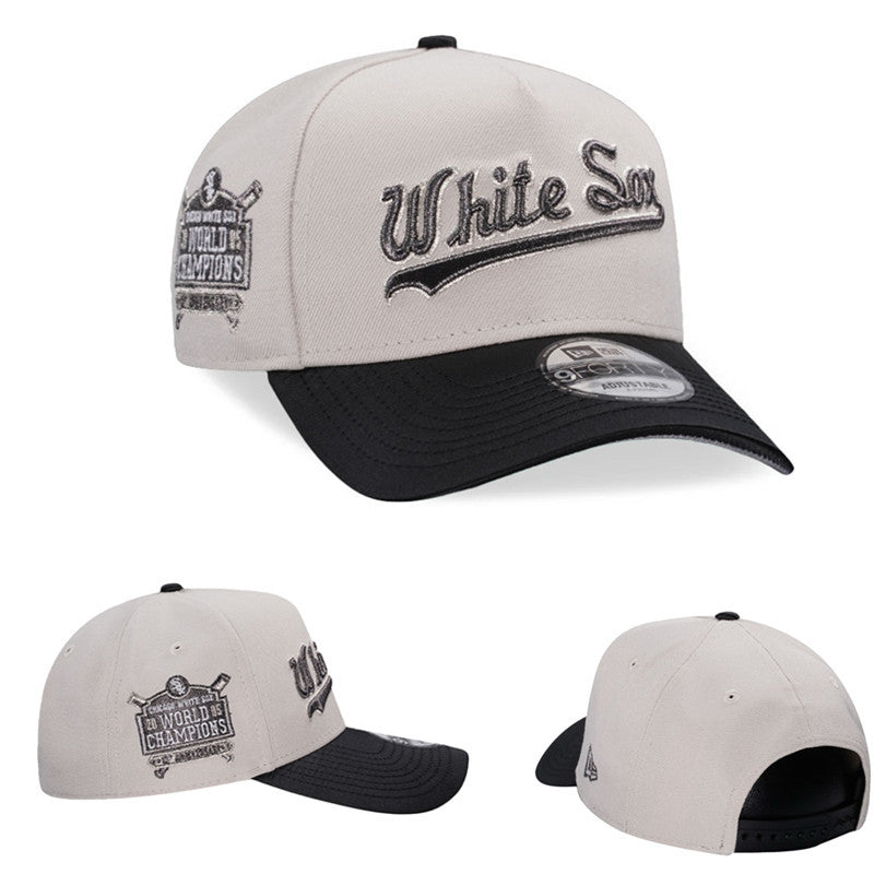 Chicago White Sox Light Gray/Black Chicago White Sox World Series Champions 9FORTY Adjustable