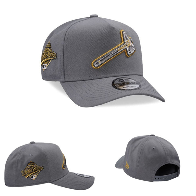 Atlanta Braves Gray/Gold World Series Commemorative 9FORTY Adjustable