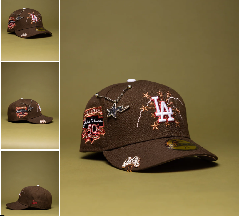 Los Angeles Dodgers Brown/White Jackie Robinson 50th Anniversary 59FIFTY Fitted