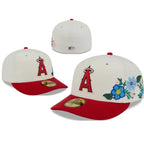 Los Angeles Angels Cream Red Floral Flat Brim Cap
