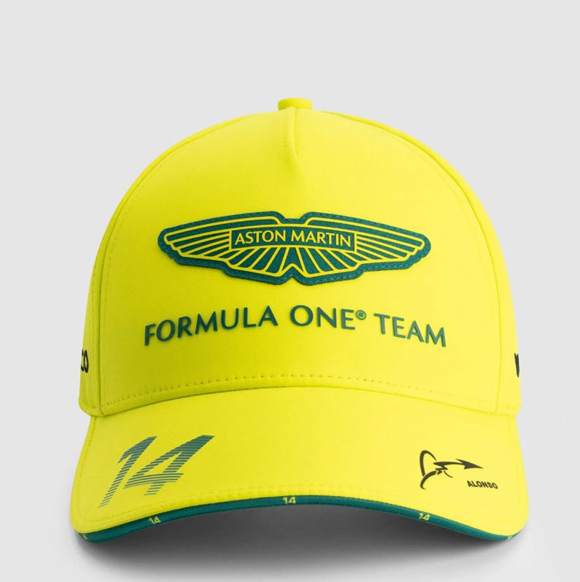 Aston Martin Fernando Alonso 14 Neon Yellow Cap