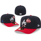 Atlanta Braves Black Red Graphic Flat Brim Cap