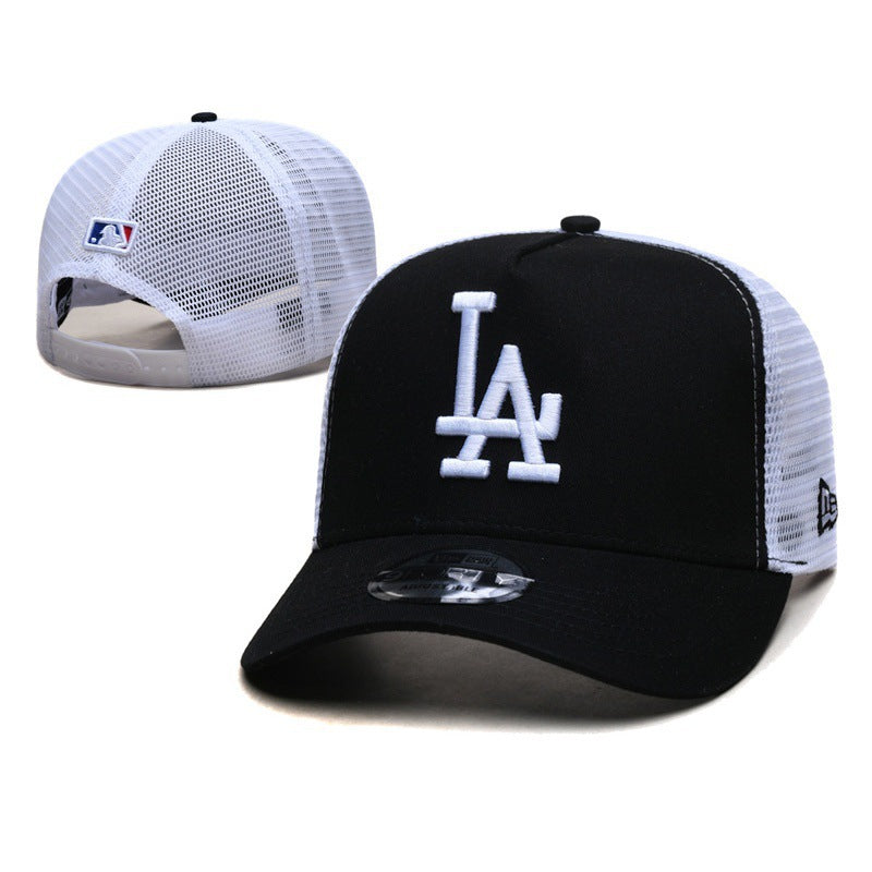 Los Angeles Dodgers Black White Mesh Trucker Cap