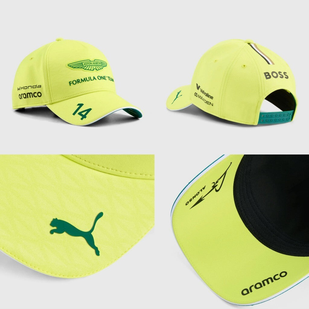 Aston Martin Aramco Puma Neon Yellow Cap