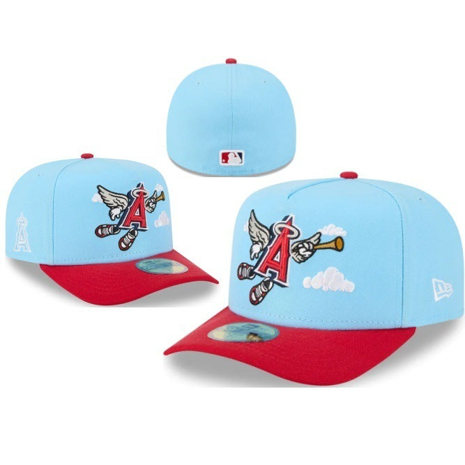 Los Angeles Angels Light Blue Red Graphic Flat Brim Cap