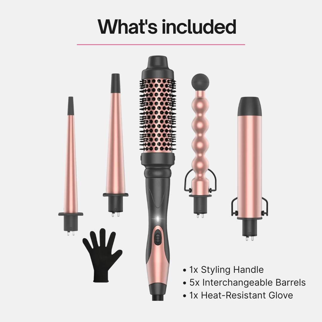 5-in-1 Professional Hair Styler Salon- Perfect Curls at Home in Minutes