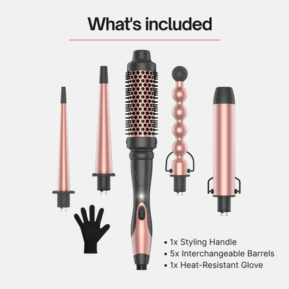 5-in-1 Professional Hair Styler Salon- Perfect Curls at Home in Minutes
