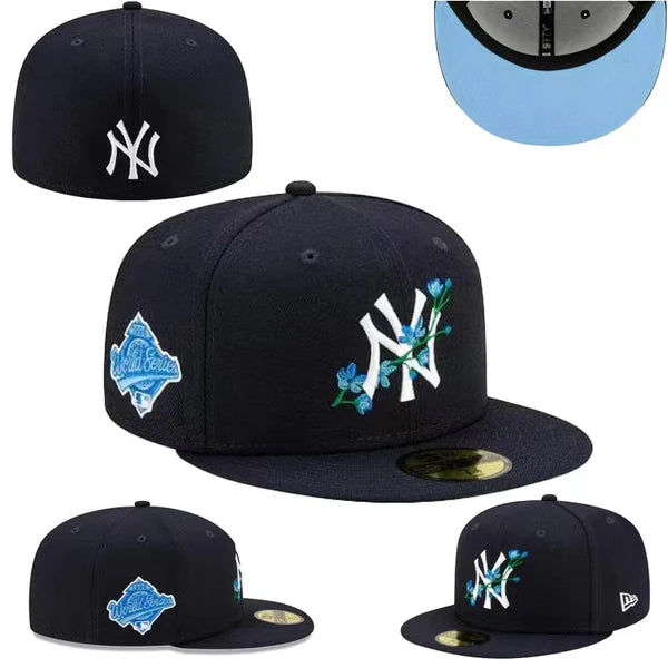 New York Yankees Navy Teal Logo Side Patch Fitted Cap