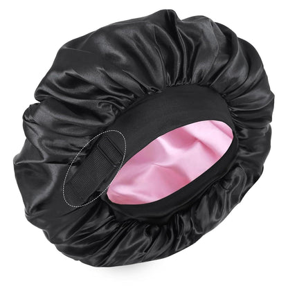 Adjustable Double-Layer Satin Hair Bonnet for Women