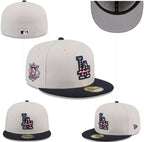 Los Angeles Dodgers White Navy Flat Brim Cap