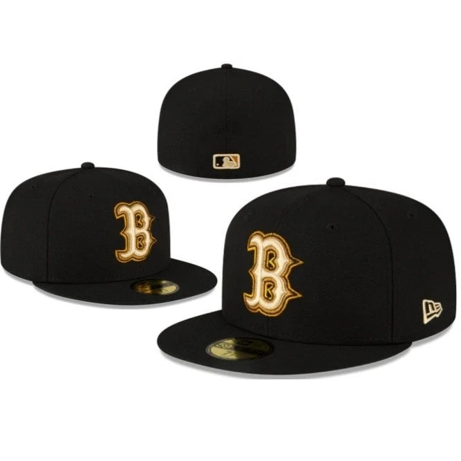 Boston Red Sox Black Gold Fitted Cap